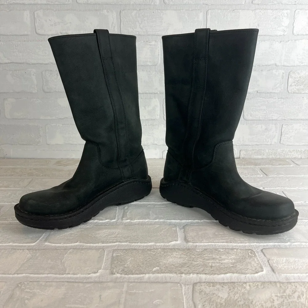 Chaco Credence Tall Vibram Nurl Boots Womens 6.5 Black Leather‎ Performance 37.5
